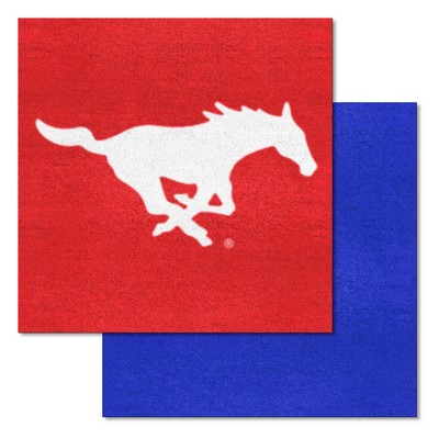 Fan Mats  LLC SMU Mustangs Team Carpet Tiles Red