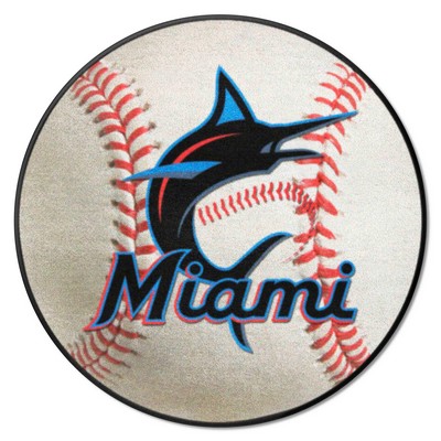 Fan Mats  LLC Miami Marlins Baseball Mat White