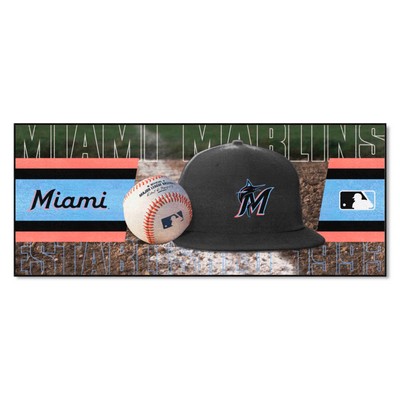 Fan Mats  LLC Miami Marlins Baseball Runner Blue