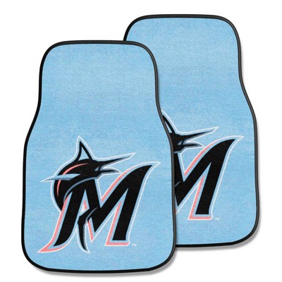 Fan Mats  LLC Miami Marlins 2-pc Carpet Car Mat Set Blue