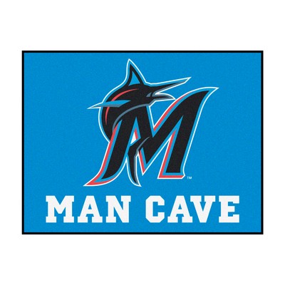 Fan Mats  LLC Miami Marlins All-Star Mat Man Cave Blue