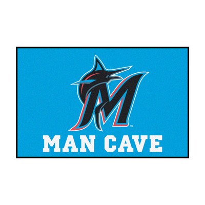 Fan Mats  LLC Miami Marlins Starter Mat Man Cave Blue