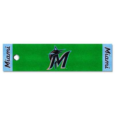 Fan Mats  LLC Miami Marlins Putting Green Mat Green