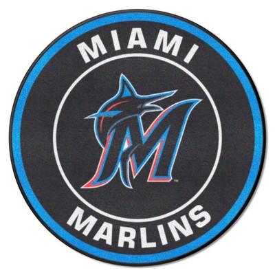 Fan Mats  LLC Miami Marlins Roundel Mat Black