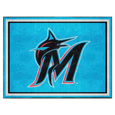 Fan Mats  LLC Miami Marlins 8x10 Rug Blue