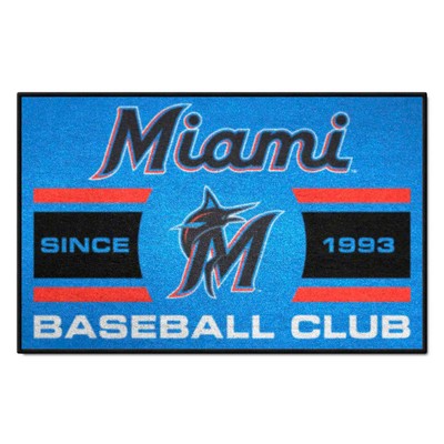 Fan Mats  LLC Miami Marlins Starter Mat Uniform Blue