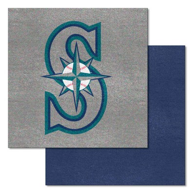 Fan Mats  LLC Seattle Mariners Team Carpet Tiles Navy