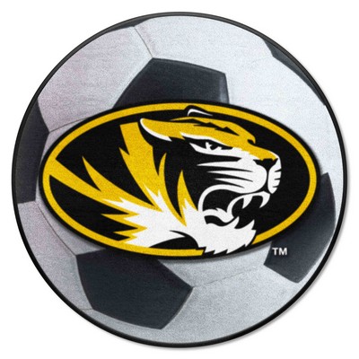 Fan Mats  LLC Missouri Tigers Soccer Ball Mat White