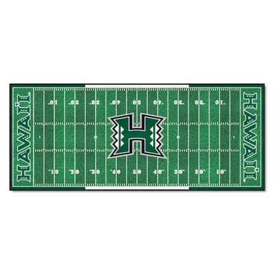 Fan Mats  LLC Hawaii Rainbows Football Field Runner Green