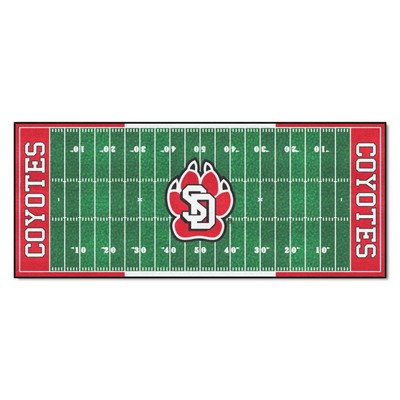 Fan Mats  LLC South Dakota Coyotes Football Field Runner Green