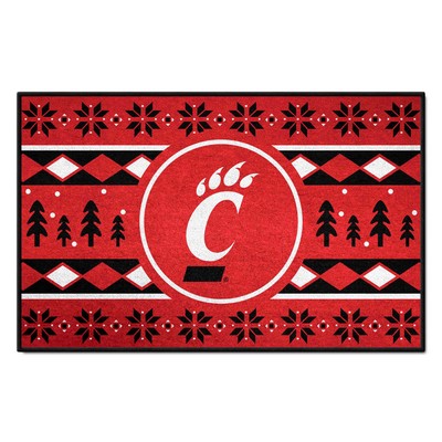 Fan Mats  LLC Cincinnati Bearcats Starter Mat Holiday Sweater Red