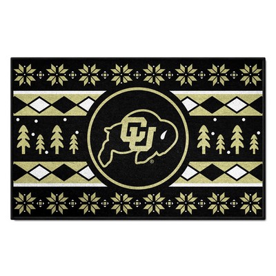 Fan Mats  LLC Colorado Buffaloes Starter Mat Holiday Sweater Black