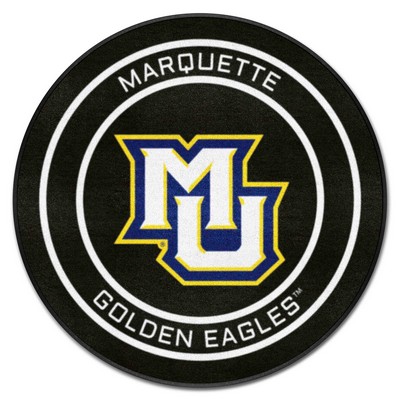 Fan Mats  LLC Marquette Golden Eagles Puck Mat Black