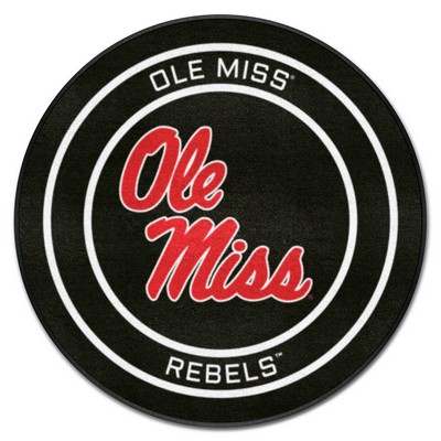 Fan Mats  LLC Ole Miss Rebels Puck Mat Black