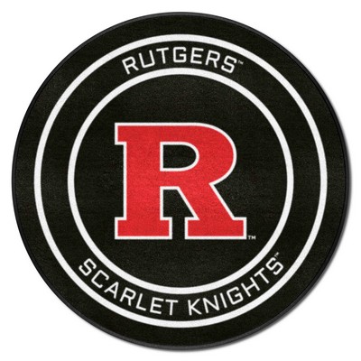 Fan Mats  LLC Rutgers Scarlett Knights Puck Mat Black