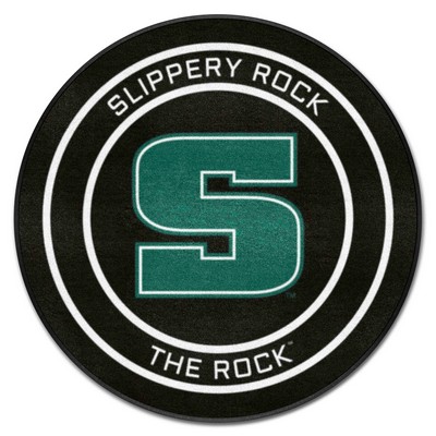 Fan Mats  LLC Slippery Rock The Rock Puck Mat Black