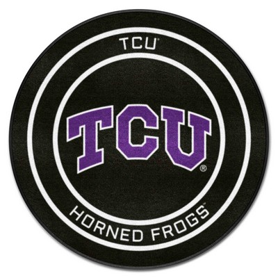 Fan Mats  LLC TCU Horned Frogs Puck Mat Black