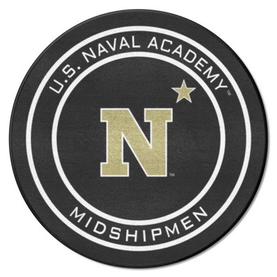 Fan Mats  LLC Naval Academy Midshipmen Puck Mat Black