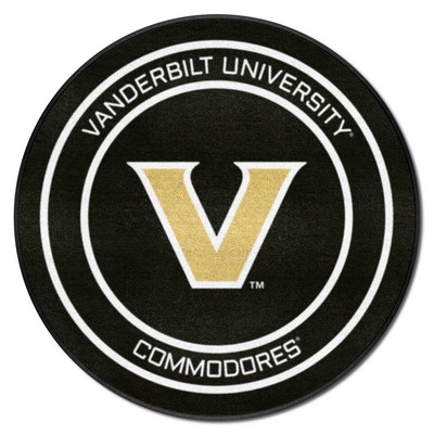 Fan Mats  LLC Vanderbilt Commodores Puck Mat Black