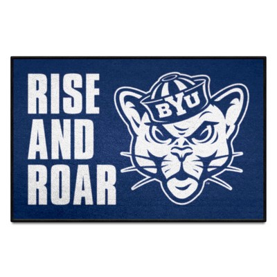 Fan Mats  LLC BYU Cougars Starter Mat Slogan Blue