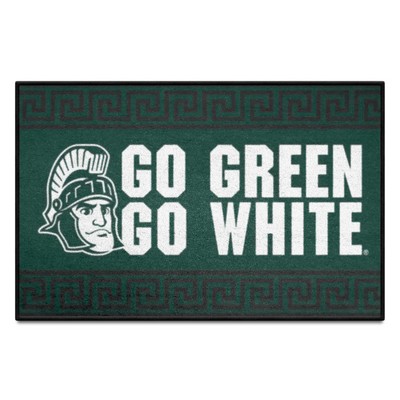 Fan Mats  LLC Michigan State Spartans Starter Mat Slogan Green