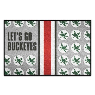 Fan Mats  LLC Ohio State Buckeyes Starter Mat Slogan Gray