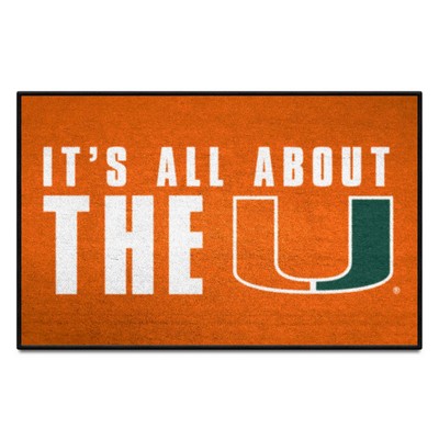 Fan Mats  LLC Miami Hurricanes Starter Mat Slogan Orange