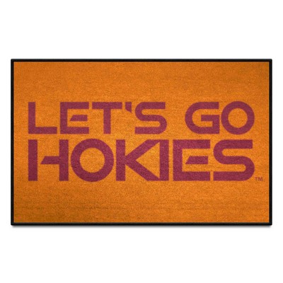 Fan Mats  LLC Virginia Tech Hokies Starter Mat Slogan Orange