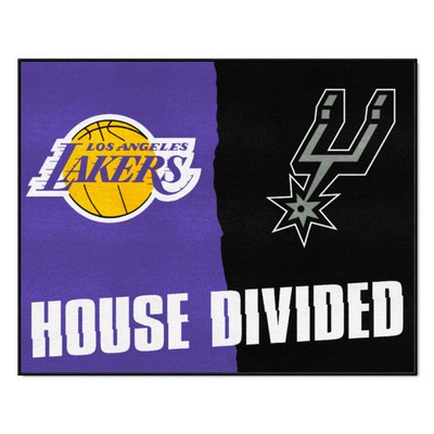 Fan Mats  LLC NBA House Divided Lakers / Spurs House Divided Mat Multi