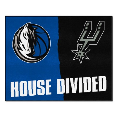 Fan Mats  LLC NBA House Divided Mavericks / Spurs House Divided Mat Multi