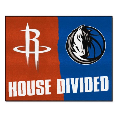 Fan Mats  LLC NBA House Divided Rockets / Mavericks House Divided Mat Multi