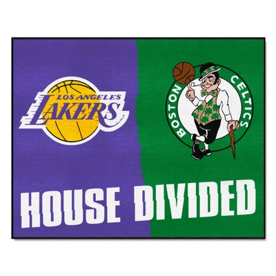 Fan Mats  LLC NBA House Divided Lakers / Celtics House Divided Mat Multi