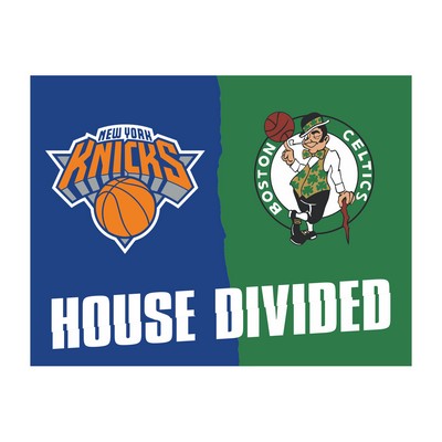 Fan Mats  LLC NBA House Divided Knicks / Celtics House Divided Mat Multi