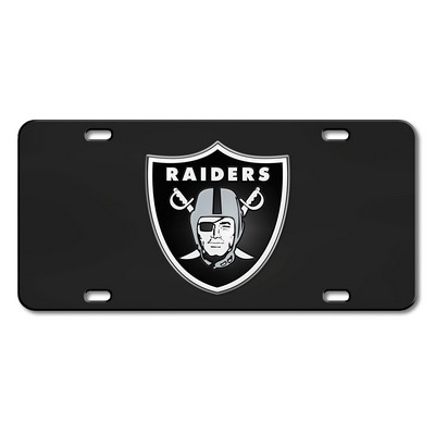 Fan Mats  LLC Las Vegas Raiders Black Diecast License Plate Black