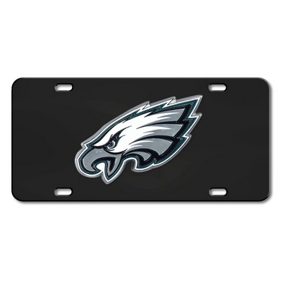 Fan Mats  LLC Philadelphia Eagles Black Diecast License Plate Black