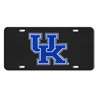 Fan Mats  LLC Kentucky Wildcats Black Diecast License Plate Black