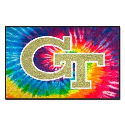 Fan Mats  LLC Georgia Tech Yellow Jackets Starter Mat Tie Dye Tie Dye