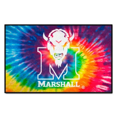 Fan Mats  LLC Marshall Thundering Herd Starter Mat Tie Dye Tie Dye