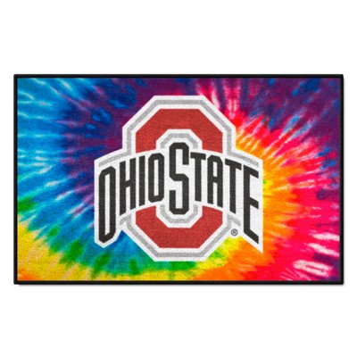 Fan Mats  LLC Ohio State Buckeyes Starter Mat Tie Dye Tie Dye