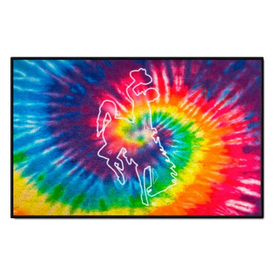 Fan Mats  LLC Wyoming Cowboys Starter Mat Tie Dye