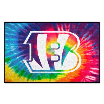 Fan Mats  LLC Cincinnati Bengals Starter Mat Tie Dye Tie Dye