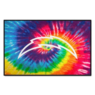 Fan Mats  LLC Los Angeles Chargers Starter Mat Tie Dye Tie Dye