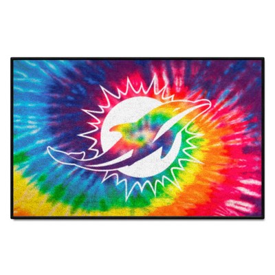 Fan Mats  LLC Miami Dolphins Starter Mat Tie Dye Tie Dye