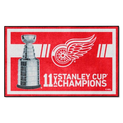 Fan Mats  LLC Detroit Red Wings 4x6 Rug Dynasty Red