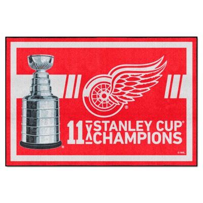 Fan Mats  LLC Detroit Red Wings 5x8 Rug Dynasty Red