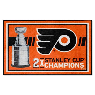 Fan Mats  LLC Philadelphia Flyers 4x6 Rug Dynasty Orange