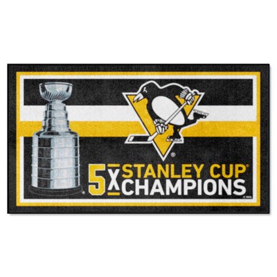 Fan Mats  LLC Pittsburgh Penguins 3x5 Rug Dynasty Black