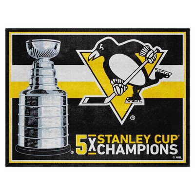 Fan Mats  LLC Pittsburgh Penguins 8x10 Rug Dynasty Black