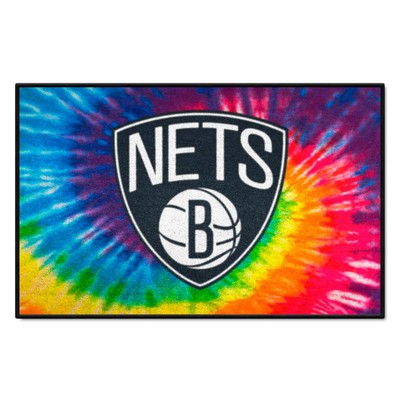 Fan Mats  LLC Brooklyn Nets Starter Mat Tie Dye Tie Dye