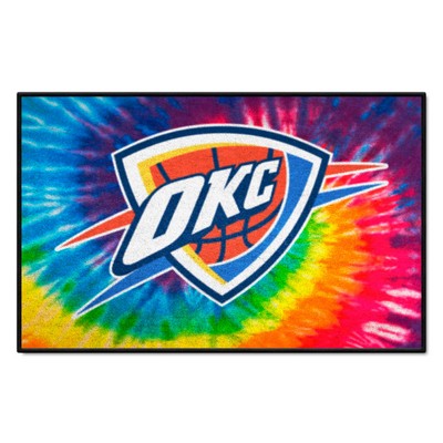 Fan Mats  LLC Oklahoma City Thunder Starter Mat Tie Dye Tie Dye